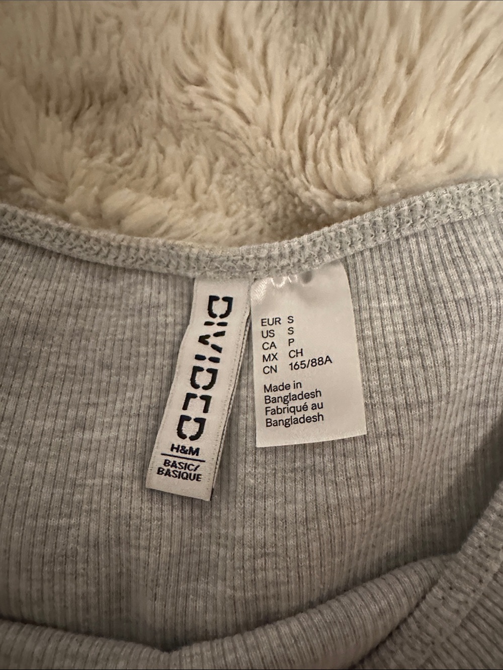 Off-Shoulder Ribbed Top - Light Gray - Picture 2 of 2